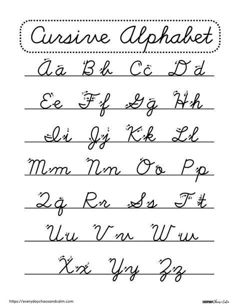 Free Printable Cursive Alphabet Pdf