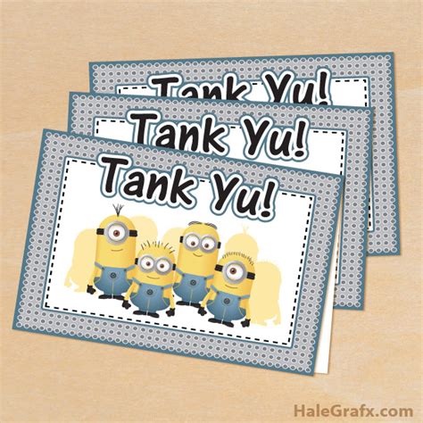 Free Printable Despicable Me Minions Thank You Cards