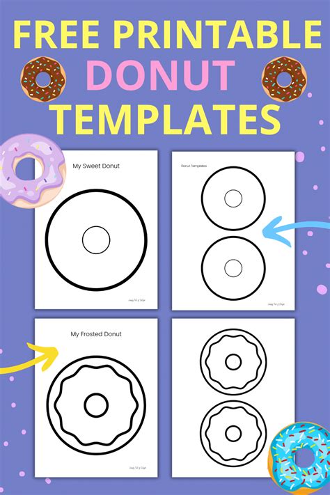 Free Printable Donut Template for Donut Crafts or Parties Donut craft