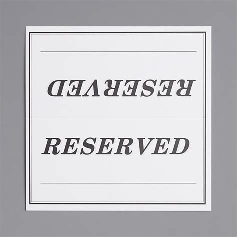 Free Printable Double Sided Reserved Sign Template