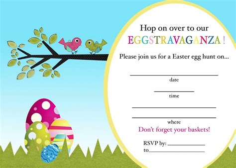 Free Printable Easter Egg Hunt Invitation Template