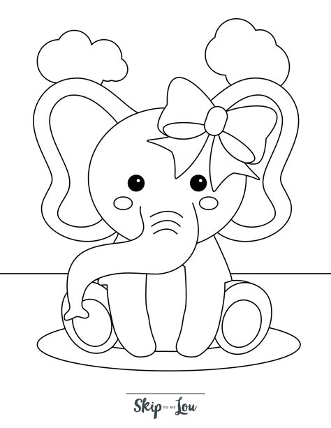 Free Printable Elephant Coloring Pages Easy Elephant Pictures To Color