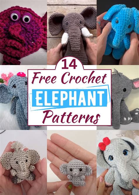 Free Printable Elephant Crochet Patterns Cute Crochet Elephant Patterns