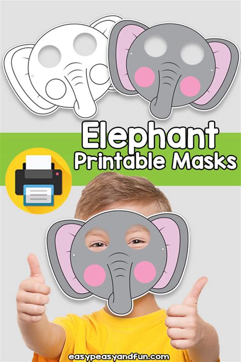 Free Printable Elephant Mask Template Itsybitsyfun Com