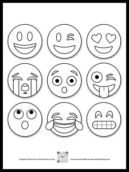 Free Printable Emoji Faces Emoji Coloring Pages Printable Templates Free