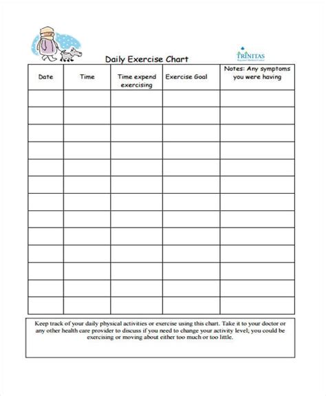 Free Printable Exercise Chart Template EOUA Blog