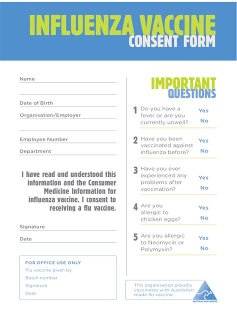 Free Printable Flu Vaccine Consent For