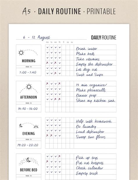 Free Printable Flylady Daily Routine