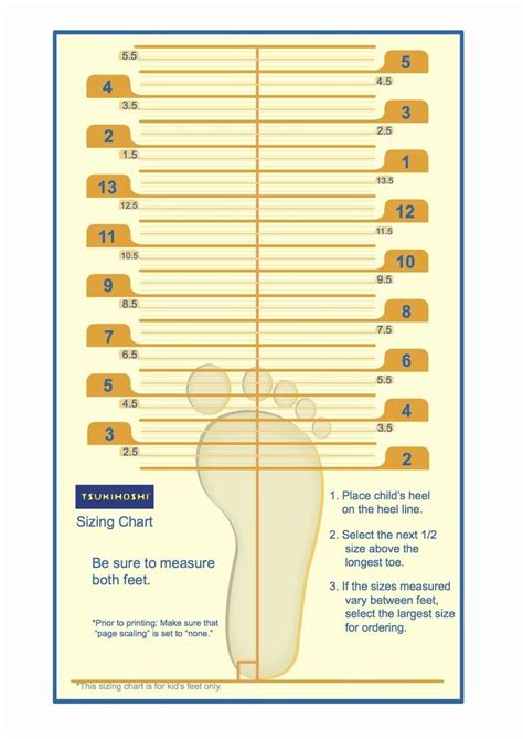 Free Printable Foot Measurement Chart High Resolution Printable