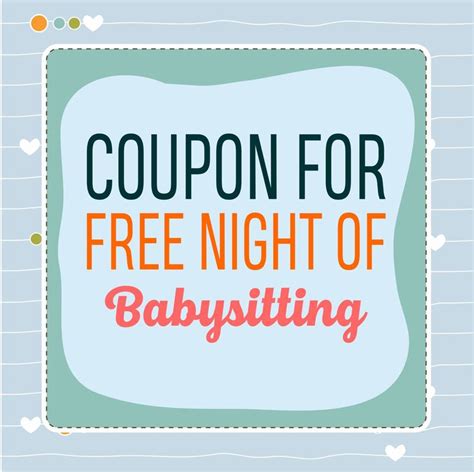 Free Printable Funny Babysitting Coupons