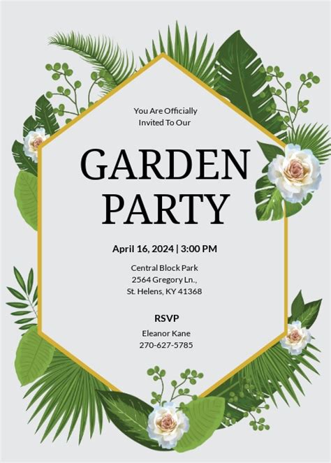 Free Printable Garden Party Invitation Template