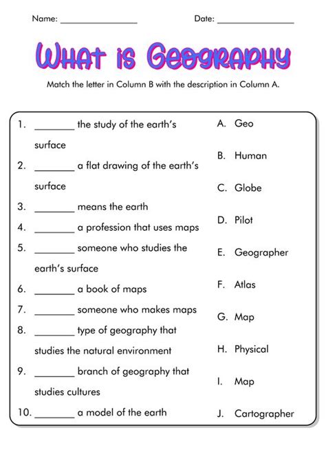 Free Printable Geography Worksheets For Middle School Learning How to Read