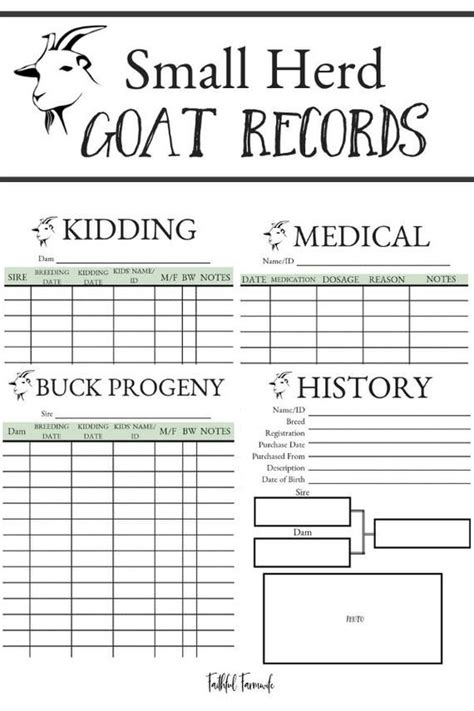 Free Printable Goat Record Keeping