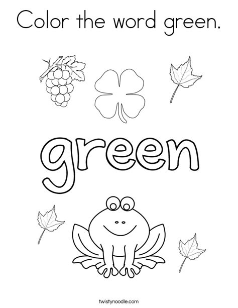 Free Printable Green Coloring Pages