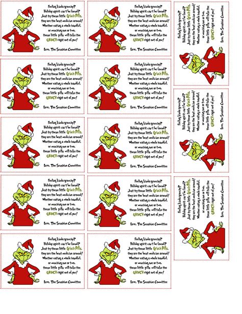 Free Printable Grinch Pills Template