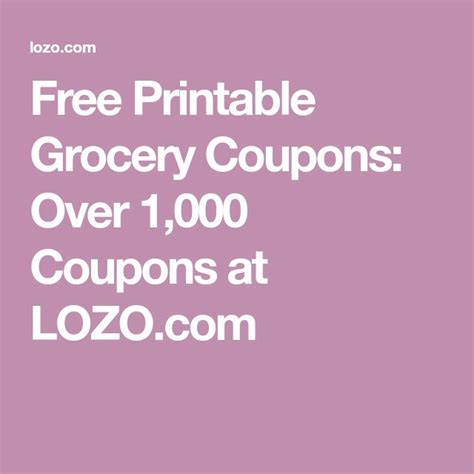 Free Printable Grocery Coupons: Over 1,000 Coupons at …