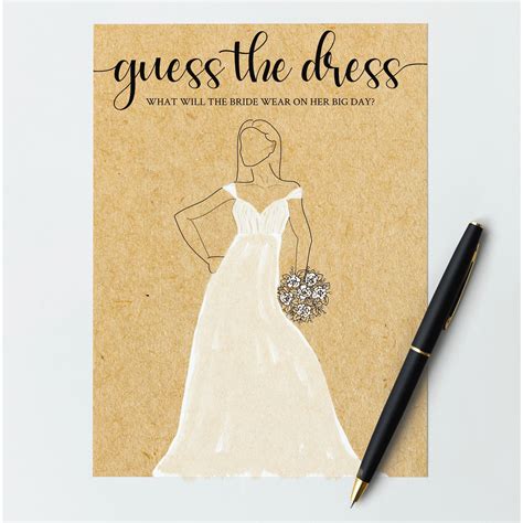 Free Printable Guess The Dress