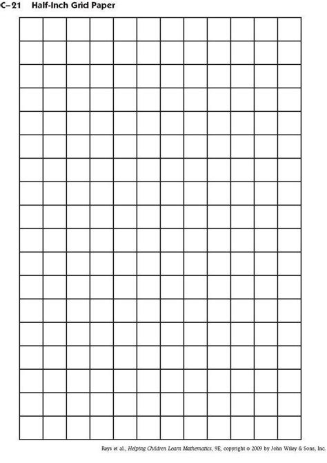 Free Printable Half Inch Grid Graph Paper