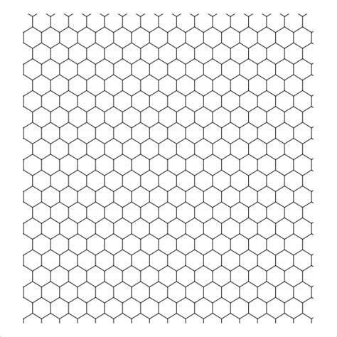 Free Printable Hexagonal Graph Paper Template in PDF