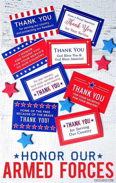 Free Printable Honor Our Armed Forces Cards Chickabug