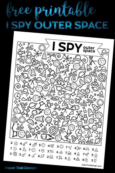 Free Printable I Spy Outer Space Game Paper Trail Design