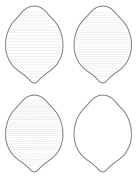 Free Printable Lemon Shaped Writing Templates