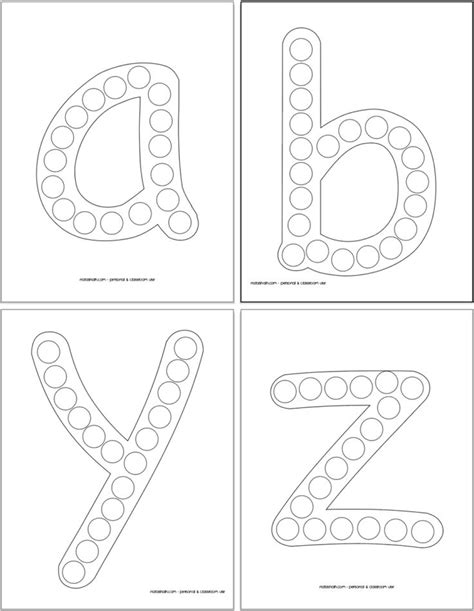 Free Printable Lowercase Alphabet Dot Marker Pages