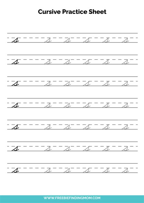Free Printable Lowercase Cursive Letters Lowercase Cursive S Freebie