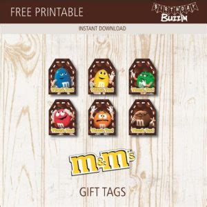 Free Printable M M Gift Tags Birthday Buzzin Gift Tags Birthday Free Gift Tags Gift Tags Printable