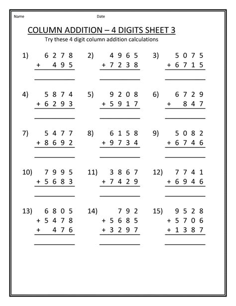 Free Printable Math Worksheets 3rd Grade