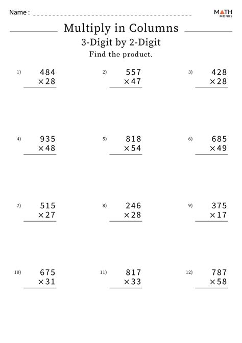 Free Printable Math Worksheets For 5th Grade Multiplication Math Worksheets Printable