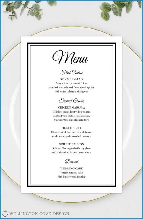 Free Printable Menu Template Addictionary