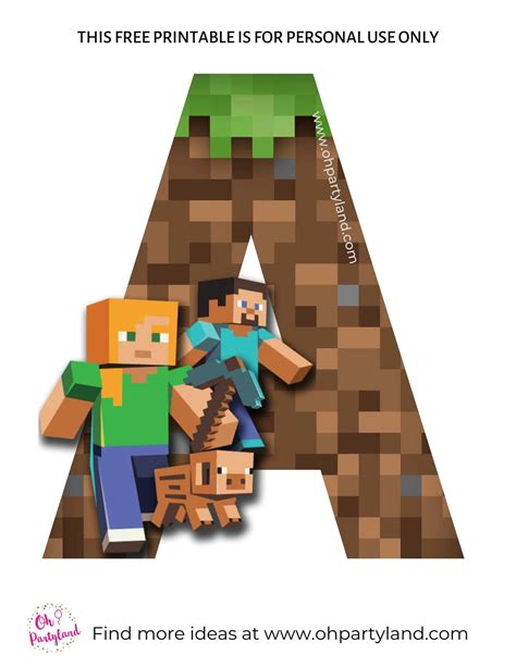 Free Printable Minecraft Letters