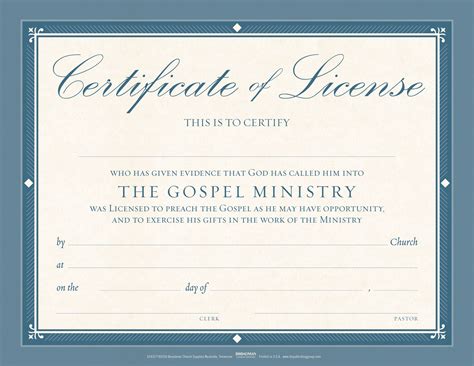 Free Printable Minister License Certificate