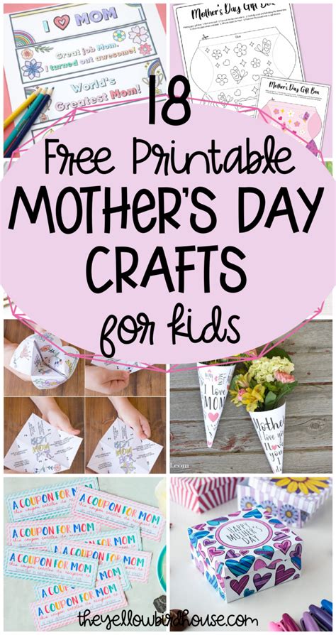 Free Printable Mother's Day Crafts Using Small Chocolate Candy