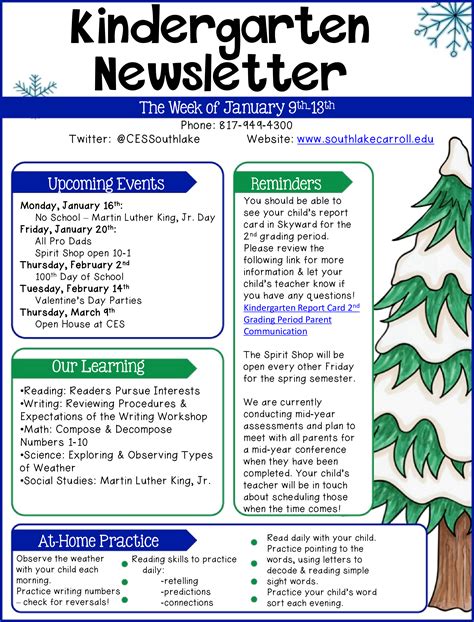 Free Printable Newsletter Template For Kindergarten
