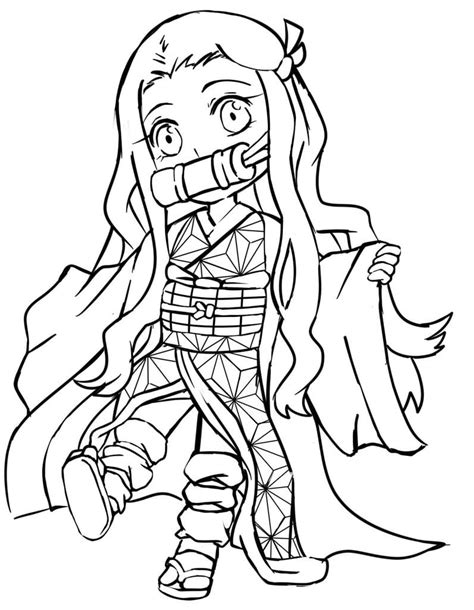 Free Printable Nezuko Coloring Pages