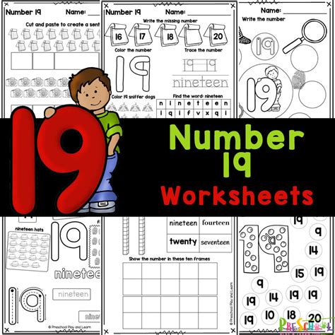 Free Printable Number 19 Worksheet