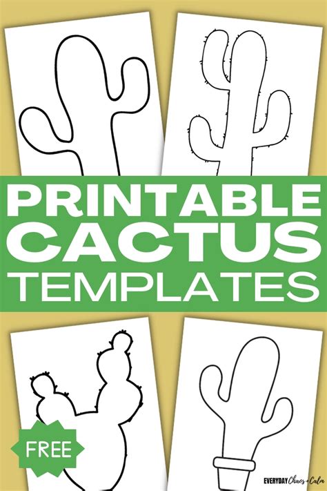 Free Printable Paper Cactus Template