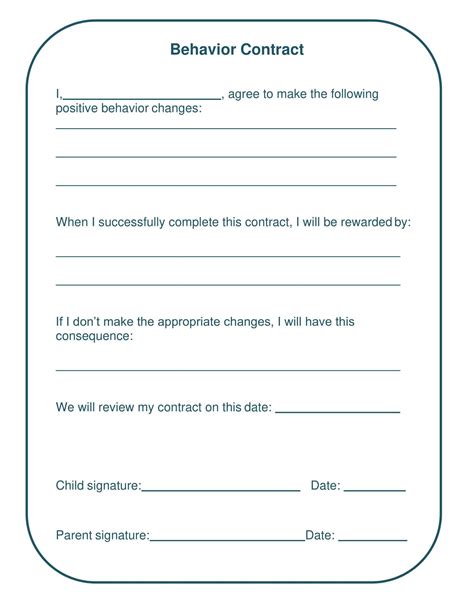 Free Printable Parenting Tools - Behavior Contracts …