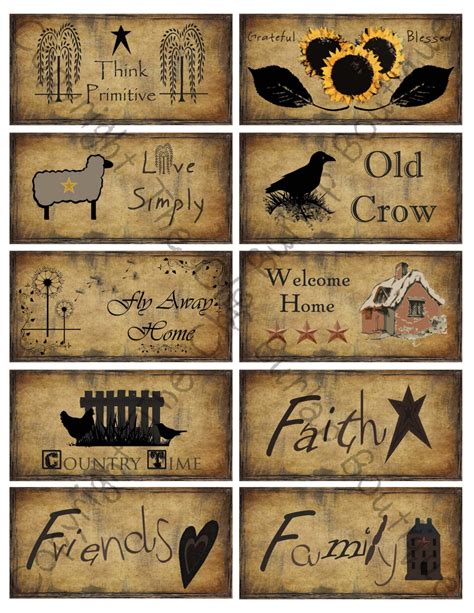 Free Printable Primitive Labels Primitive Labels Free Primitive Patterns Primitive Crafts