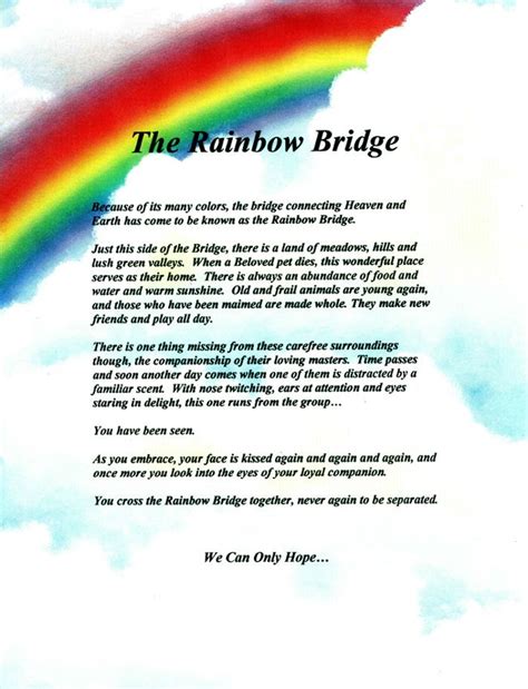 Free Printable Rainbow Bridge Poe