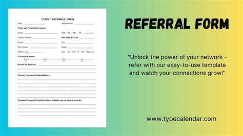 Free Printable Referral Form Template Streamline Your Workflow
