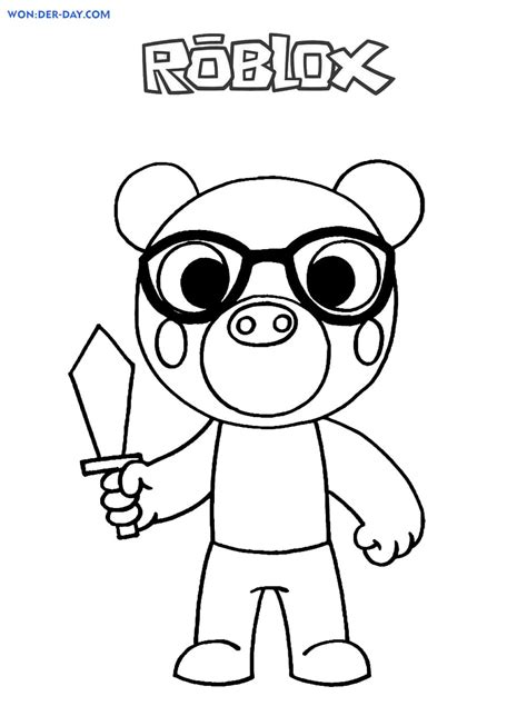 Free Printable Roblox Piggy Coloring Pages Printable Word Searches