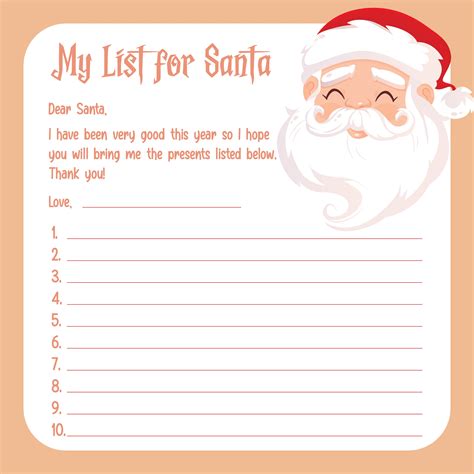 Free Printable Santa Christmas List