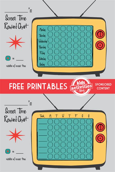 Free Printable Screen Time Reward Charts