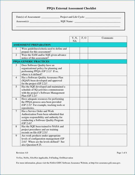 Free Printable Software Deployment Checklist Template