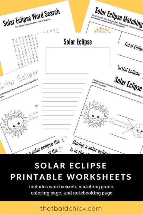Free Printable Solar Eclipse Worksheet Pack Homeschool Giveaways