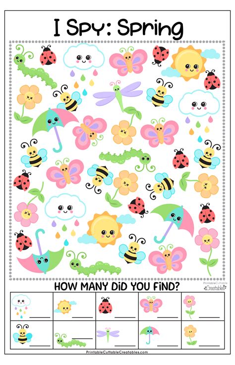 Free Printable Spring I Spy Game