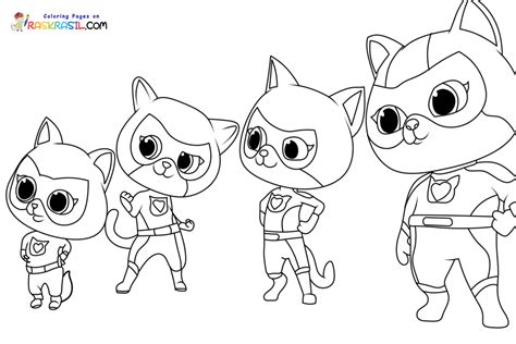 Free Printable Super Kitties Coloring Pages